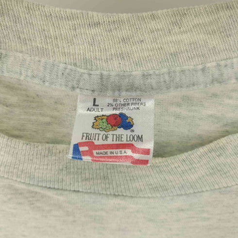 90S USA製 FRUIT OF THE LOOM ボディ BLACKHAWK INDUSTRIES プリント S/S Tシャツ シングルステッチ メンズ import:L