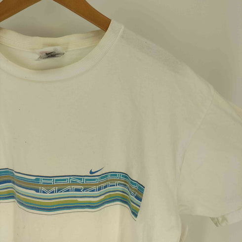 ナイキ NIKE 90S 銀タグ THE MARATHON ISA JOURNEY スウッシュ プリント S/S Tシャツ メンズ import:M