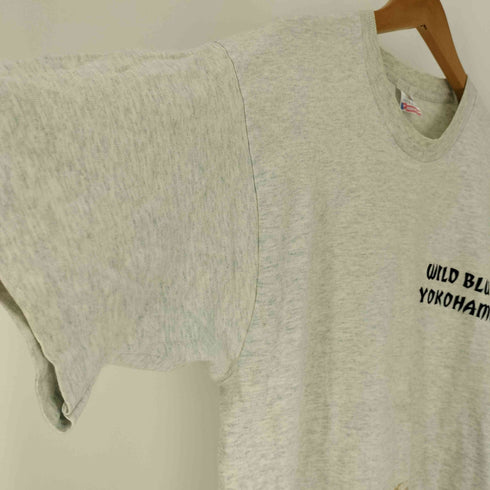 90S USA製 FRUIT OF THE LOOM ボディ WILD BLUE YOKOHAMA プリント S/S Tシャツ シングルステッチ メンズ import:L