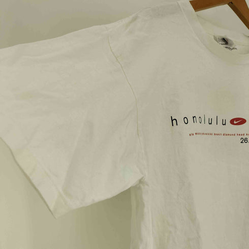 ナイキ NIKE 90S USA製 銀タグ Honolulu ハーフマラソン プリント S/S Tシャツ メンズ import:M