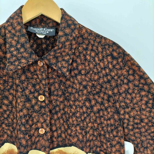 Russell Kemp USA製 アニマル プリント 総柄 L/S シャツ レディース 18