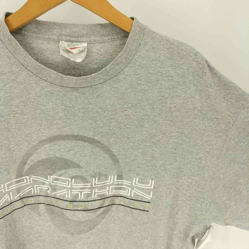 ナイキ NIKE 90S 銀タグ スウッシュ センターロゴ マラソン プリント S/S Tシャツ メンズ import:M