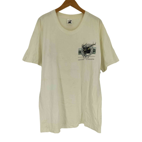 90S カナダ製 FRUIT OF THE LOOM ボディ JASPER アニマル プリント S/S Tシャツ シングルステッチ メンズ import:XL