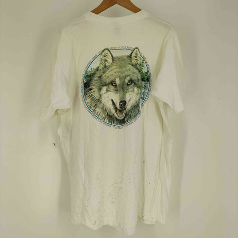 90S カナダ製 FRUIT OF THE LOOM ボディ JASPER アニマル プリント S/S Tシャツ シングルステッチ メンズ import:XL