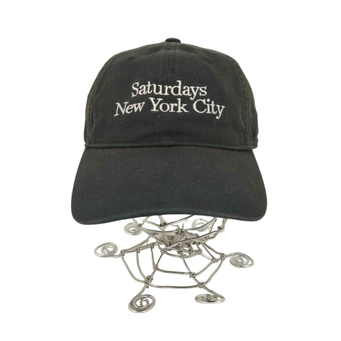 サタデーズニューヨークシティ Saturdays NYC Washed cap Black ロゴ 刺繍 6パネル キャップ メンズ FREE