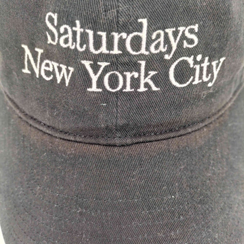 サタデーズニューヨークシティ Saturdays NYC Washed cap Black ロゴ 刺繍 6パネル キャップ メンズ FREE