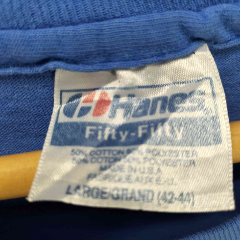 ヘインズ Hanes 80s 裾袖シングル 企業ロゴ ポケット付きクルーネックTシャツ メンズ JPN:L