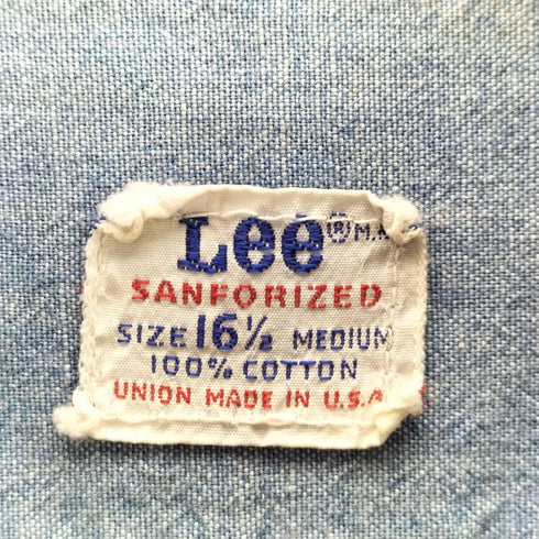 リー Lee 60S USA製 半袖ダンガリーシャツ メンズ 16 1/2