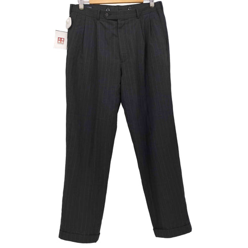 ランズエンド LANDS END 90S USA製 ウール 2タック ストライプ スラックス パンツ メンズ 34R