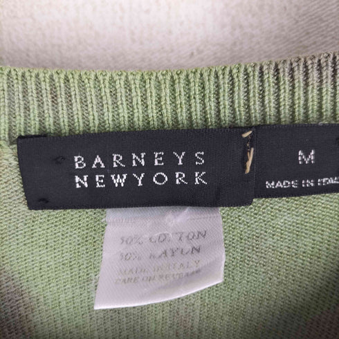 バーニーズニューヨーク BARNEYS NEWYORK イタリア製 コットンレーヨン S/S Vネックニット メンズ import:M