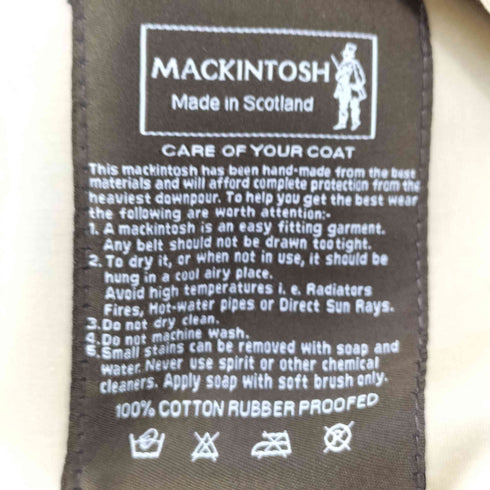 マッキントッシュ Mackintosh ゴム引きコート ステンカラーコート ベンチレーション メンズ UK:38