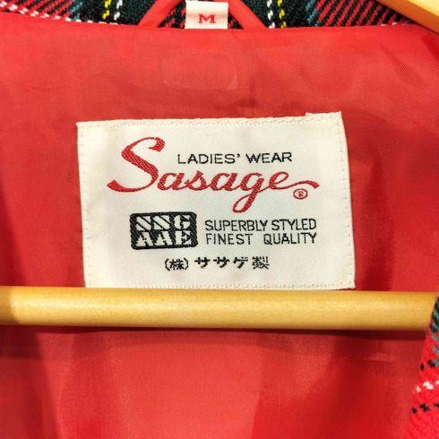 SASAGE 90-2000s タータンチェックガウンコート レディース M