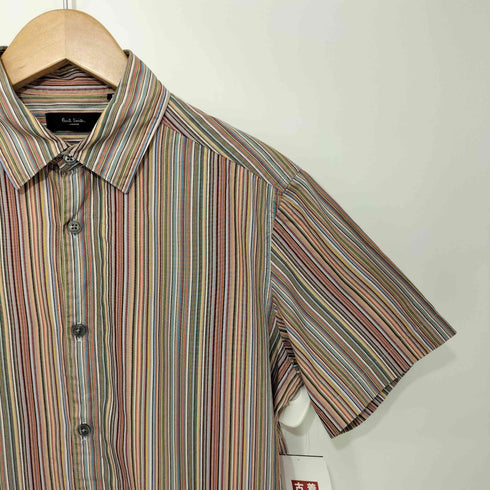 ポールスミスロンドン Paul Smith LONDON マルチカラーストライプ半袖シャツ メンズ M