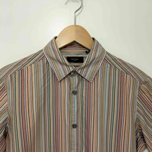 ポールスミスロンドン Paul Smith LONDON マルチカラーストライプ半袖シャツ メンズ M