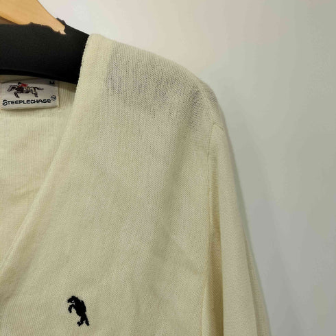 STEEPLECHASE 80s ワンポイント刺繍アクリルカーディガン メンズ M