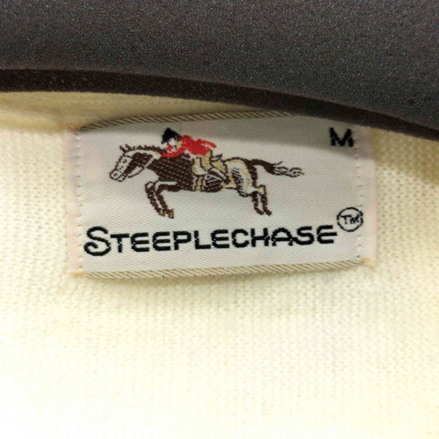 STEEPLECHASE 80s ワンポイント刺繍アクリルカーディガン メンズ M