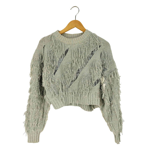 ファーファー furfur ショート丈フリンジラメニット レディース FREE