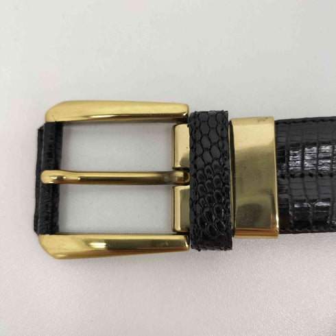 CROOKHORN DAVIS スペイン製 クロコ柄 レザー ベルト メンズ