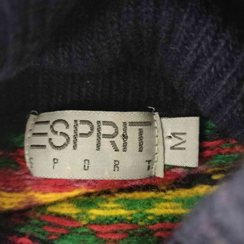 エスプリ ESPRIT 総柄切替 ハイネックニット メンズ JPN:M