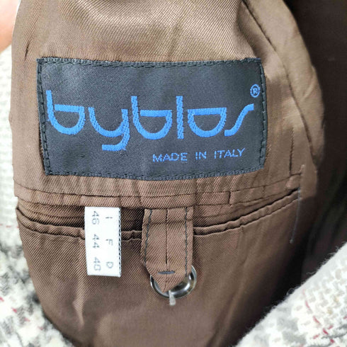 byblos イタリア製 千鳥格子3Bウールテーラードジャケット メンズ EUR:46