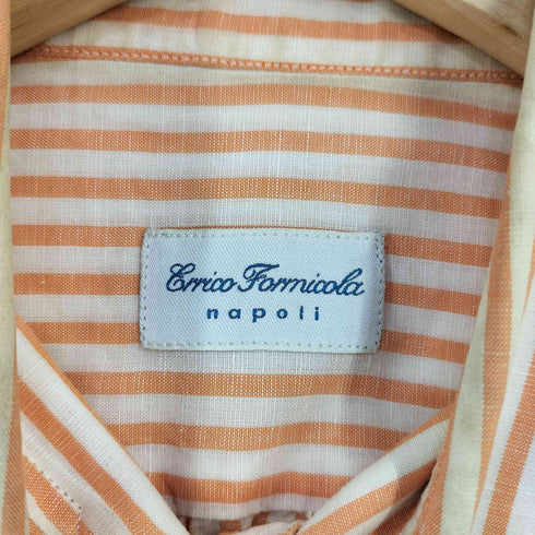 エッリコフォルミコラ ERRICO FORMICOLA イタリア製 リネンコットン ドレスシャツ メンズ
