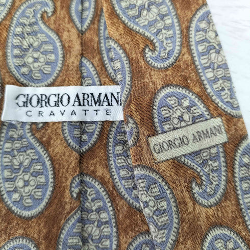 ジョルジオアルマーニ Giorgio Armani イタリア製 ペイズリー柄シルクネクタイ メンズ