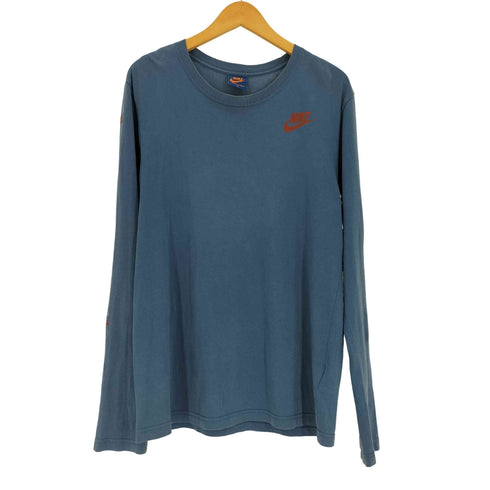 ナイキ NIKE TRACK&FIELD 紺タグ 復刻 アームゴツナイキ ロゴプリント L/S Tシャツ ロンT メンズ import:L