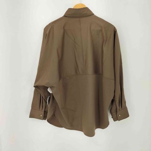ラウンジドレス Loungedress サテンBIGシャツ ブラウン レディース FREE