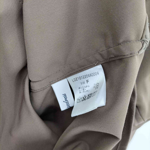 ラウンジドレス Loungedress サテンBIGシャツ ブラウン レディース FREE