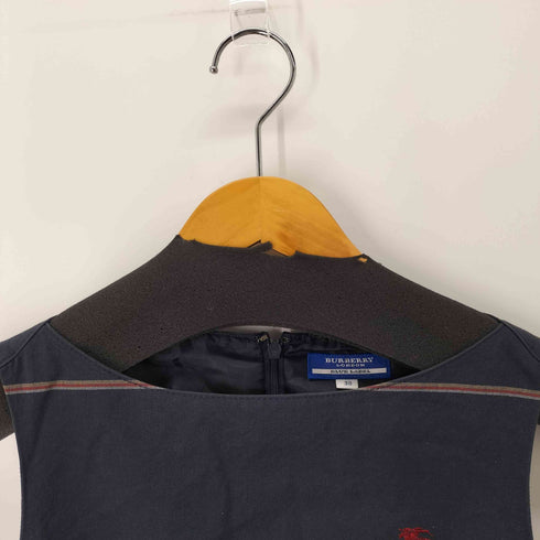 バーバリーブルーレーベル BURBERRY BLUE LABEL ホース刺繍 チュニックワンピース ノースリーブ レディース JPN:38