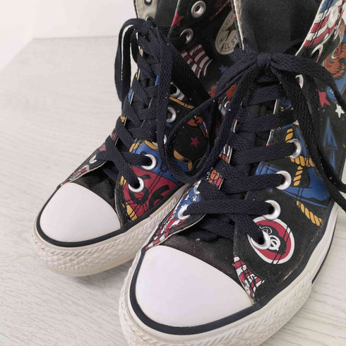 コンバースオールスター CONVERSE ALLSTAR Cartoon Graffiti American Black Chuck Taylor ハイカットスニーカー メンズ JPN:25.5