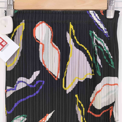 プリーツプリーズイッセイミヤケ PLEATS PLEASE ISSEY MIYAKE ブラックプリント プリーツスカート レディース JPN:1