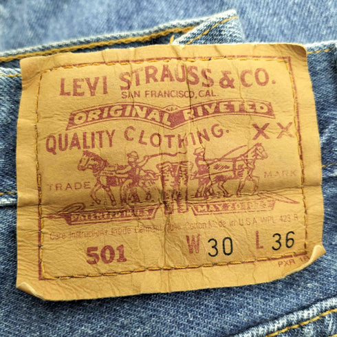 リーバイス Levis 90S USA製 ボタン裏653 刻印 脇割 501-0000 ボタンフライ デニムパンツ 1993年製 メンズ W:30 L:36