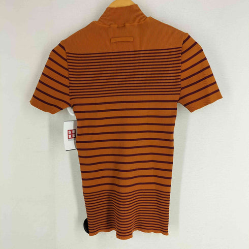 ジャンポールゴルチエクラシック Jean Paul GAULTIER CLASSIQUE ボーダー モックネック ストレッチ カットソー レディース EUR:48