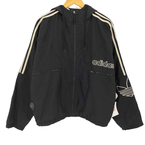 アディダス adidas 80s 万国旗タグ 袖トレフォイルロゴ 裏地キルティング 3ラインナイロンジャケット メンズ import:M