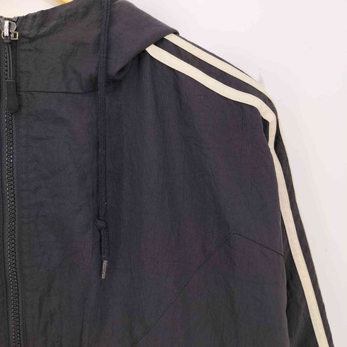 アディダス adidas 80s 万国旗タグ 袖トレフォイルロゴ 裏地キルティング 3ラインナイロンジャケット メンズ import:M