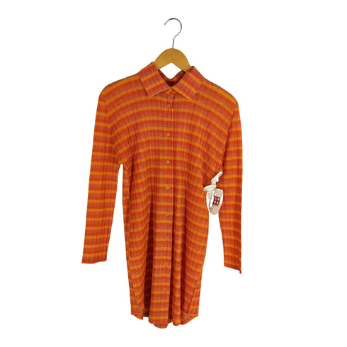 プリーツプリーズイッセイミヤケ PLEATS PLEASE ISSEY MIYAKE 14SS プリーツ チェック柄 シャツ ワンピース レディース JPN:3