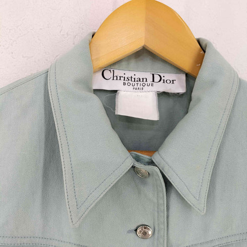 クリスチャンディオール Christian Dior フランス製 J'ADORE DIOR バックプリント デニムジャケット デニムスカート セットアップ レディース