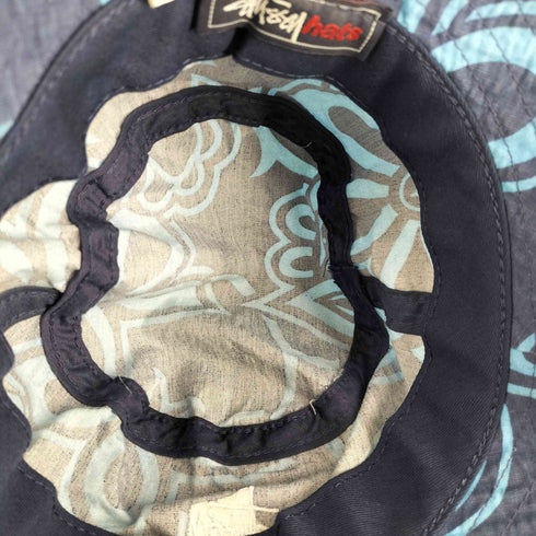 ステューシー Stussy OLD STUSSY HATS ショーンロゴ刺繍 フローラルパターン バケットハット メンズ L-XL