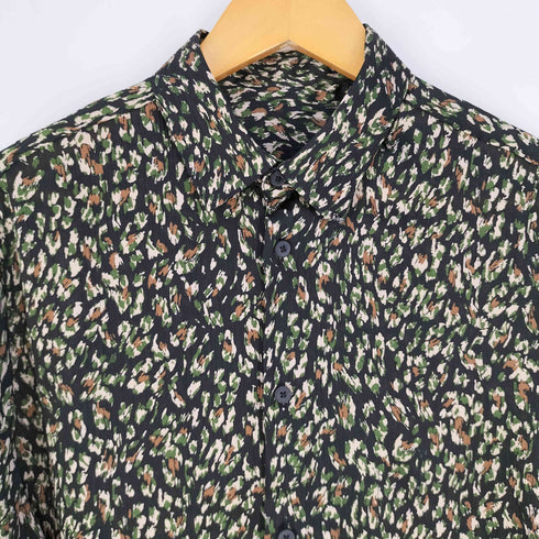 ザラ ZARA 総柄 とろみシャツ メンズ import:L