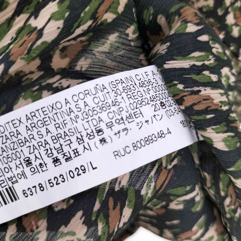 ザラ ZARA 総柄 とろみシャツ メンズ import:L