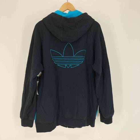 アディダス adidas トレフォイルロゴ ロゴプリント スイッチングカラー ジップアップパーカー メンズ 2XO