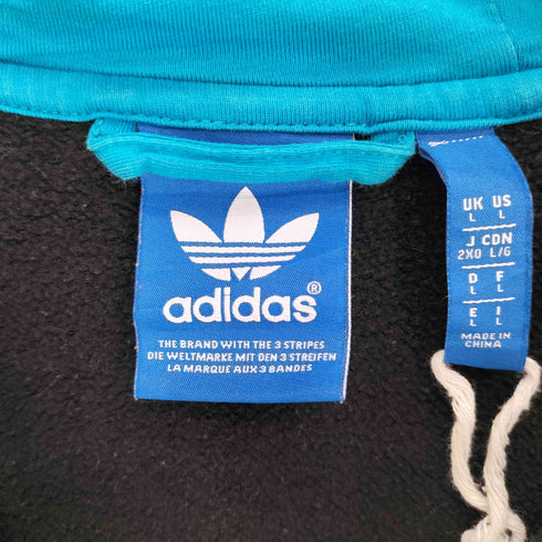アディダス adidas トレフォイルロゴ ロゴプリント スイッチングカラー ジップアップパーカー メンズ 2XO