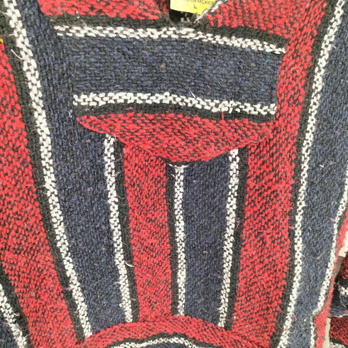 FRANKS TEXTILES メキシコ製 マルチカラー ストライプ メキシカンパーカー メンズ import:L