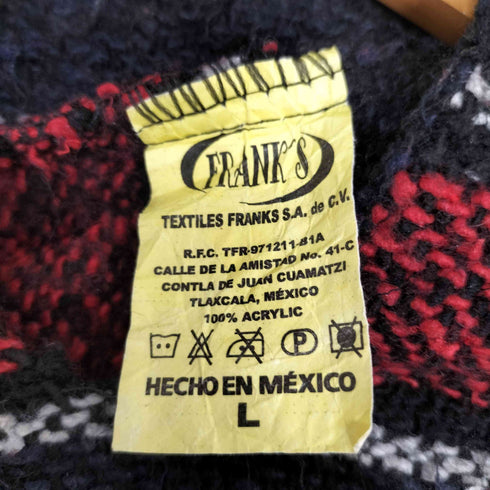 FRANKS TEXTILES メキシコ製 マルチカラー ストライプ メキシカンパーカー メンズ import:L