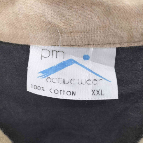pm active wear 90S USA製 BRANSON 鹿 プリント バイカラー アノラック プルオーバー メンズ import:XXL