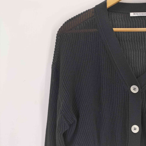 ビューティーアンドユースユナイテッドアローズ BEAUTY & YOUTH UNITED ARROWS メッシュ Vネッククロップド ニットカーディガン レディース FREE