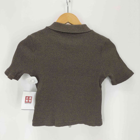 スライ SLY FRONT ZIP CUT RIB トップス レディース FREE