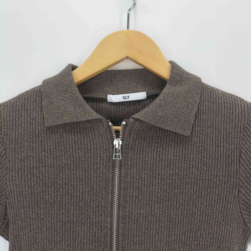 スライ SLY FRONT ZIP CUT RIB トップス レディース FREE