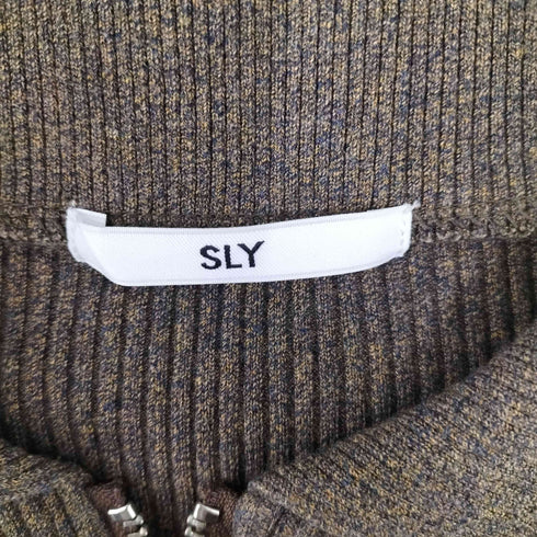 スライ SLY FRONT ZIP CUT RIB トップス レディース FREE
